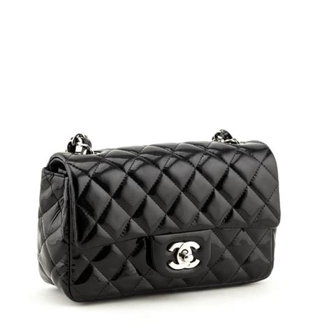 chanel mini flap black patent|Chanel handbags.